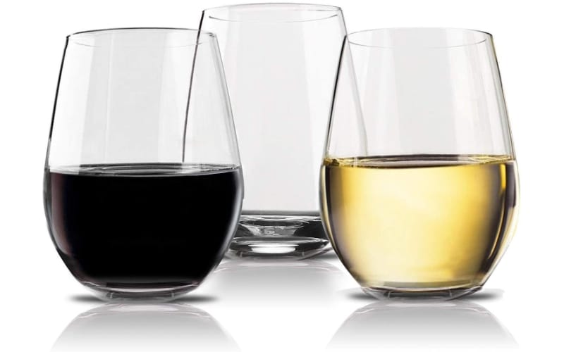 Vivocci Unbreakable Plastic Stemless Wine Glasses