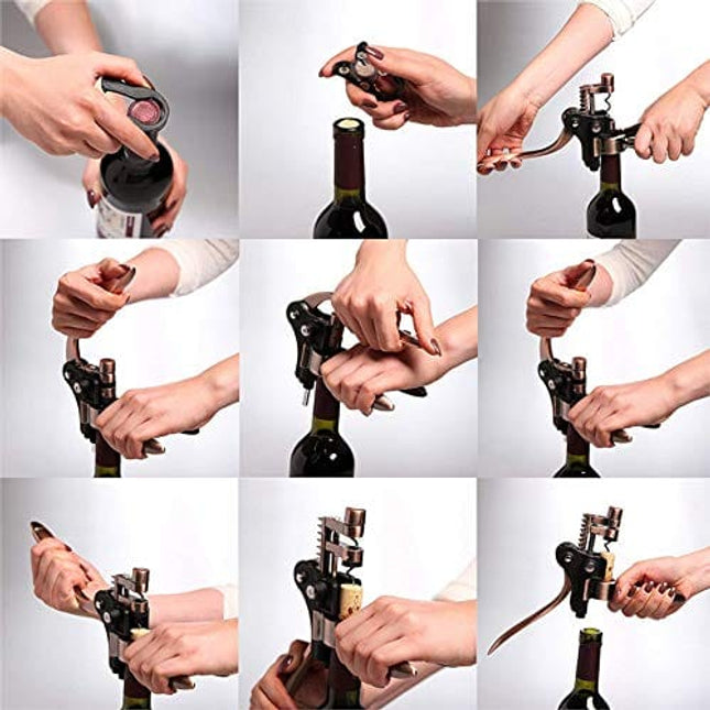 Smaier Wine Opener,Wine Bottle Opener, Wine Accessories Areator Wine Opener  Kit, Red wine Corkscrew Set with Wood Case,Wine Gift with Luxury Packaging