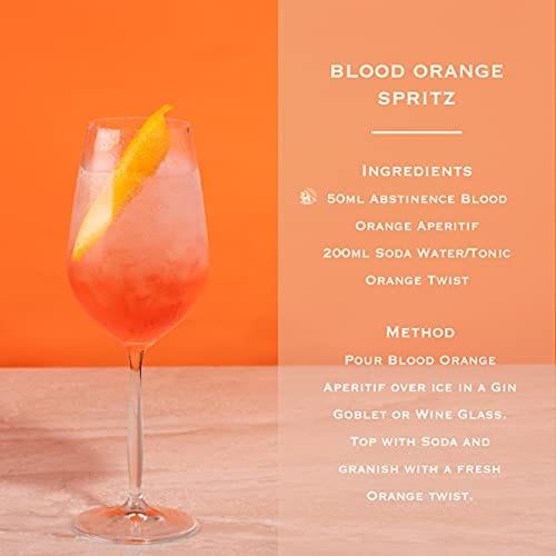 Abstinence Spirits Blood Orange Aperitif | Award Winning Non-Alcoholic Spirit | 750ml