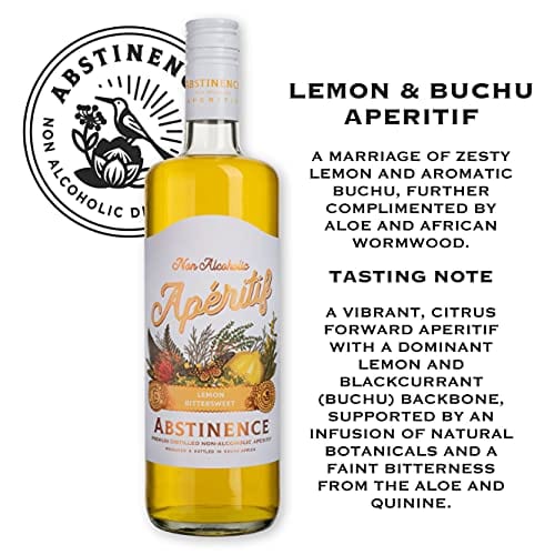 Abstinence Spirits Lemon Aperitif | Award Winning Non-Alcoholic Spirit | 750ml