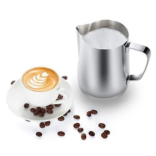 Milk Frothing Pitcher 350ml 600ml 900ml 1500ml 2000m(12oz 20oz 32oz 50oz 66oz)Steaming Pitchers Stainless Steel Milk Coffee Cappuccino Latte Art Barista Steam Pitchers Milk Jug Cup with Decorating Pen