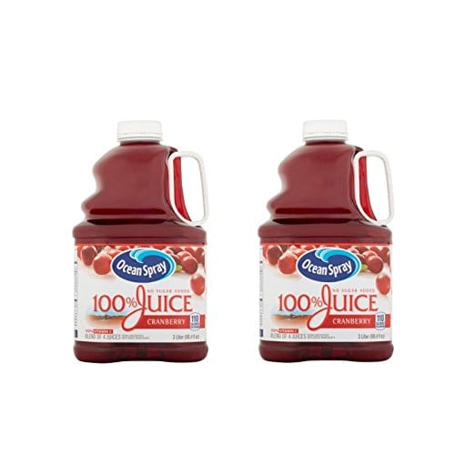 Ocean Spray 100% Juice No Sugar Added , 101.4 FL OZ per Bottle (2 Bottle) (Cranberry)