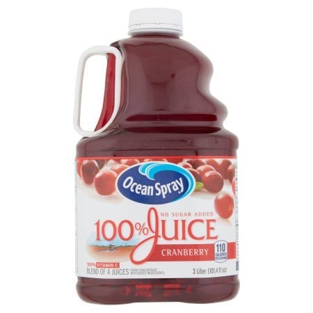 Ocean Spray 100% Juice No Sugar Added , 101.4 FL OZ per Bottle (2 Bottle) (Cranberry)