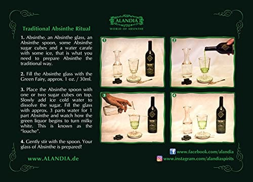 ALANDIA Absinthe Bubble Glass with Reservoir | Perfect Glass for the Absinthe Ritual | Handmade