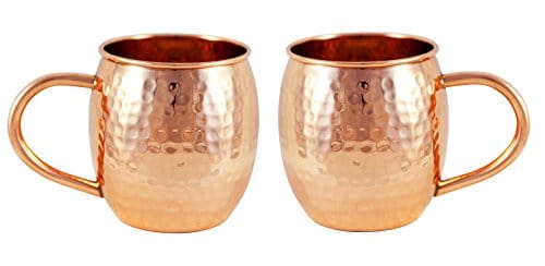 Alchemade 100% Pure Hammered Copper 16 Oz Barrel Mug For Moscow Mules, Mint Juleps, & All Other Cocktails - Made to Last a Lifetime Without Tarnishing