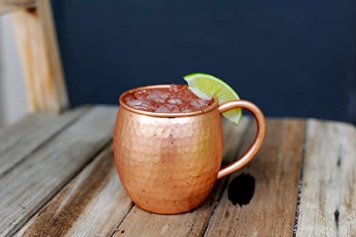 Alchemade 100% Pure Hammered Copper 16 Oz Barrel Mug For Moscow Mules, Mint Juleps, & All Other Cocktails - Made to Last a Lifetime Without Tarnishing