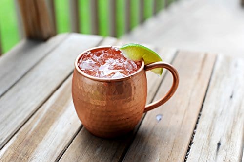 Alchemade 100% Pure Hammered Copper 16 Oz Barrel Mug For Moscow Mules, Mint Juleps, & All Other Cocktails - Made to Last a Lifetime Without Tarnishing