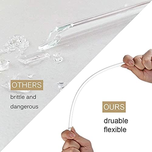 ALINK 12-Pack Reusable Hard Plastic Clear Straws, 10.5 inch Tumbler Straws with Cleaning Brush