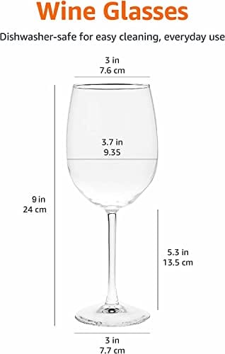 Amazon Basics All-Purpose Wine Glasses, 19-Ounce, Set of 4