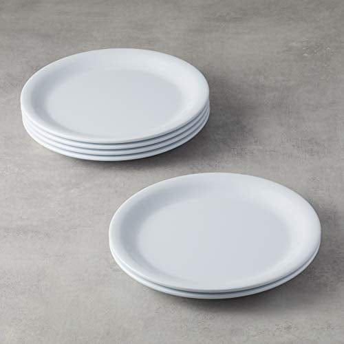 AmazonCommercial 7.25 in. White Melamine Oval Serving Platter - 6 Piece Set