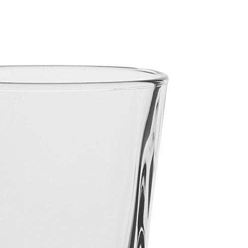 AmazonCommercial Whiskey Rocks Glasses, Fluted Lowball - Set of 6, Clear, 9.4 oz