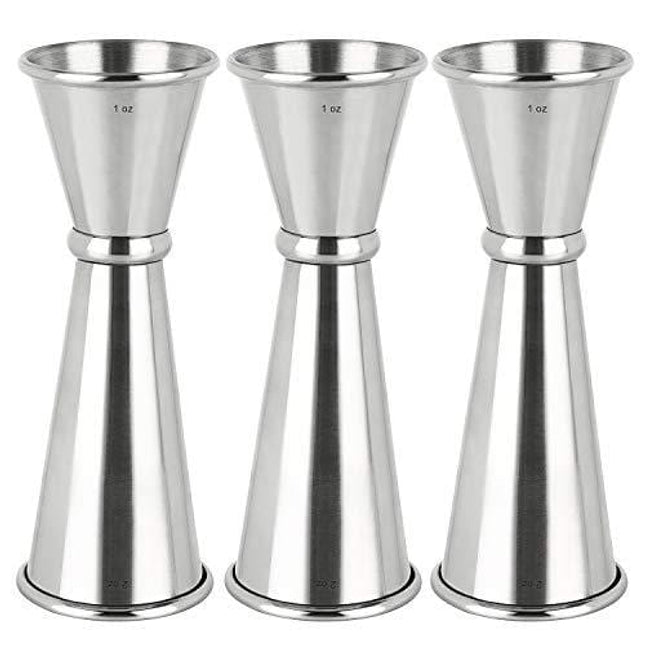 Tezzorio (6 Pack) Double 1/2 & 1 Oz Bar Jigger, Stainless Steel Cocktail  Jiggers Pony Shot Measuring Liquor/Bartender Supplies