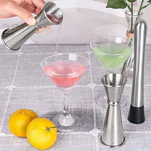 3PCS Double Jigger & Cocktail Jiggers Stainless Steel 1 Ounce X 2 Ounc Advanced Mixology