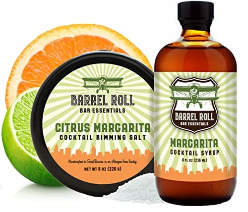 Barrel Roll Bar Essentials Cocktail Mixers - Margarita Cocktail Mix Kit - All-Natural Margarita Drink Mix & Citrus Margarita Salt Rimmer