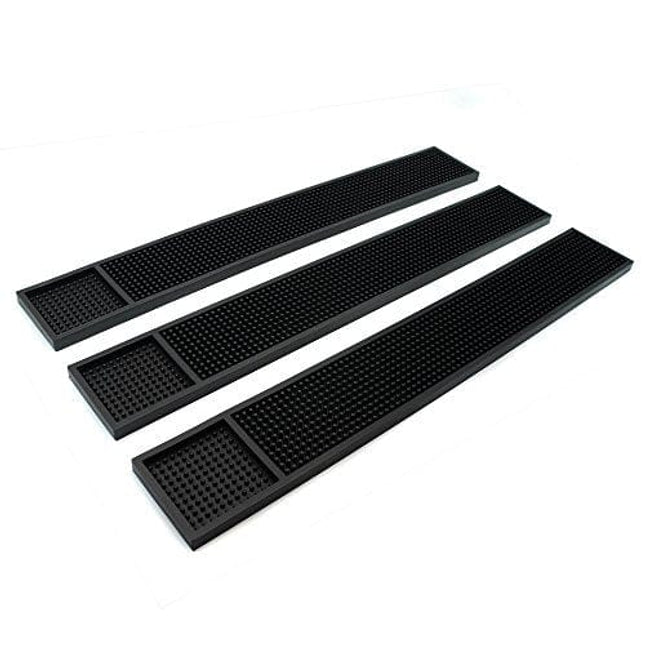 Tebery Black Mat 12 x 6 Rubber Bar Service Spill Mat (2 Pack)