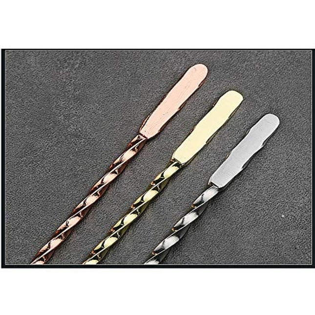 Jsdoin Stainless Steel Coffee Beverage Stirrers Stir Cocktail Drink Swizzle  Stick with Small Rectangular Paddles (5 silver)