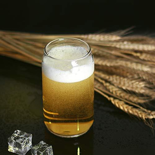 Glaver's Pilsner Glasses 16 Oz. Beer Glasses, Set Of 4 Tall  Original Mason Glasses, Wheat Beer Pint Glasses, Drinking Cups For Juice,  Smoothies, Beverages, Cocktail Drinkware, Dishware Safe.: Beer Glasses