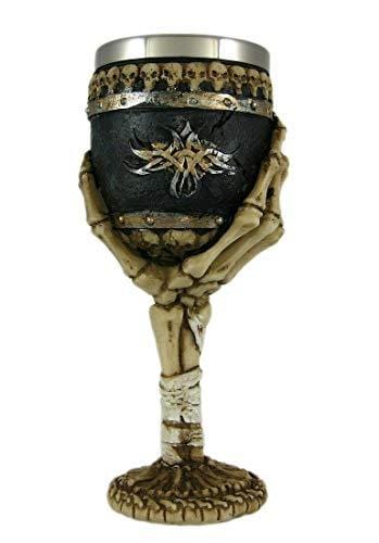 Bellaa 21022 Ossuary Style Skeletal Wine Goblet Bones 8 inch