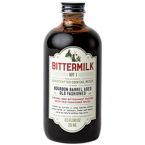 Bittermilk Bestselling Whiskey Bundle - No 1 & No 3 - Bourbon Barrel Aged Old Fashioned Mix & Smoked Whiskey Sour Mix - Makes 34 Cocktails