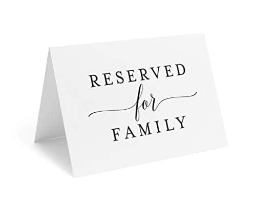 Bliss Collections Reserved Signs for Wedding Reception, 4x6 Reserved Table Cards, Table Setting Cards, Pack of 10