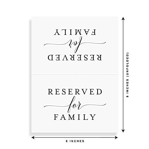 Bliss Collections Reserved Signs for Wedding Reception, 4x6 Reserved Table Cards, Table Setting Cards, Pack of 10