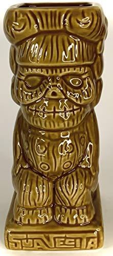 BonCera, Tiki Mug Cup - Stoneware Handmade Polynesian Design. Vintage Aloha Hawaiian Creative Designs. 14oz #TM-07