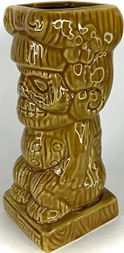 BonCera, Tiki Mug Cup - Stoneware Handmade Polynesian Design. Vintage Aloha Hawaiian Creative Designs. 14oz #TM-07