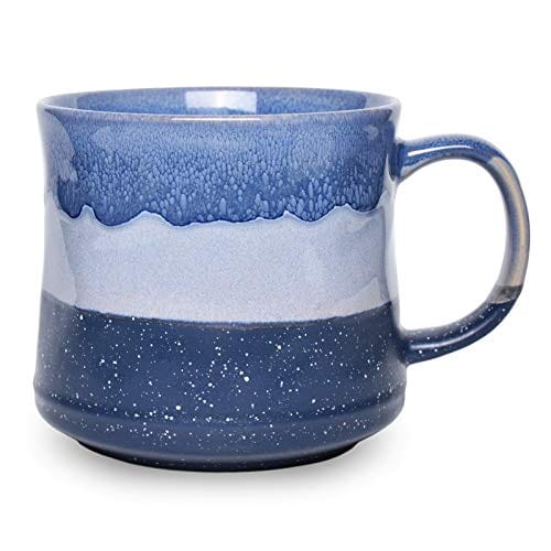 Bosmarlin Large Ceramic Coffee Mug, Big Tea Cup for Office and Home, 21 Oz, Dishwasher and Microwave Safe, 1 PCSâ¦ (Blue)