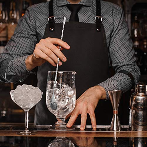 Briout Bar Spoon Cocktail Mixing Stirrers for Drink, Stainless Steel, Spiral Long Handle, 12 Inches Silver 2-Pieces