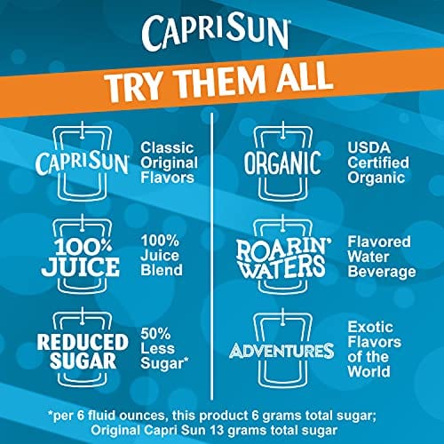 Capri Sun Orange Ready-to-Drink Juice (40 Pouches, 4 Boxes of 10)