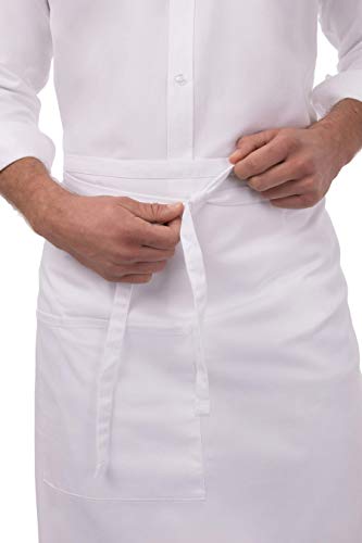 Chef Works unisex adult Bistro Apron apparel accessories, White, 32-Inch Length by 27 1 2-Inch Width US