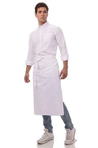 Chef Works unisex adult Bistro Apron apparel accessories, White, 32-Inch Length by 27 1 2-Inch Width US