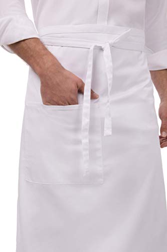 Chef Works unisex adult Bistro Apron apparel accessories, White, 32-Inch Length by 27 1 2-Inch Width US