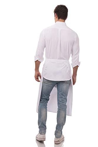 Chef Works unisex adult Bistro Apron apparel accessories, White, 32-Inch Length by 27 1 2-Inch Width US