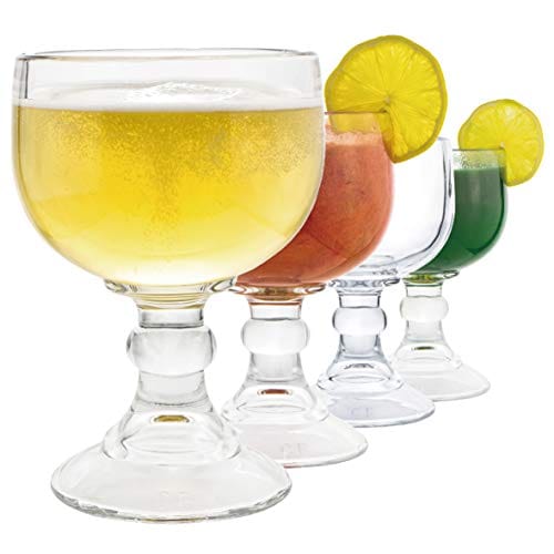 Chefcaptain Schooner Beer Glass - 21.5 Oz Extra Large Goblet Crystal Style ZERO LEAD Shrimp Cocktail, Coronaritas, Margaritas 4 PACK