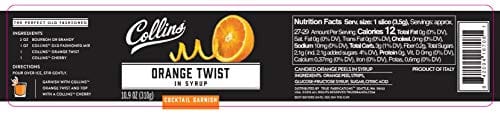 Collins 10 oz. Orange Twist in Syrup Garnishes, 10.9 Ounce (Pack of 1), Black