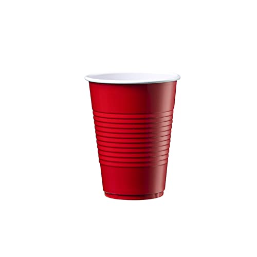 Disposable Party Plastic Cups 50 Pack 9 Oz Red Drinking Cups Advanced Mixology