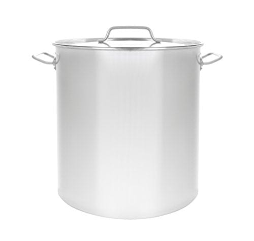 CONCORD Polished Stainless Steel Stock Pot Brewing Beer Kettle Mash Tun w/ Flat Lid (30 QT)