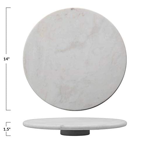 Creative Co-Op Marble, White Lazy Susan