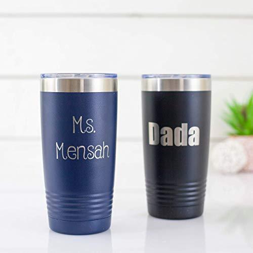 Personalized Tumbler | Custom Monogram | YETI and Polar Camel Tumblers | Birthday Gift Idea | Gift for Her | Gift for Him | Laser Engraved | Splash Proof Lid Included | Optional Reusable Straw