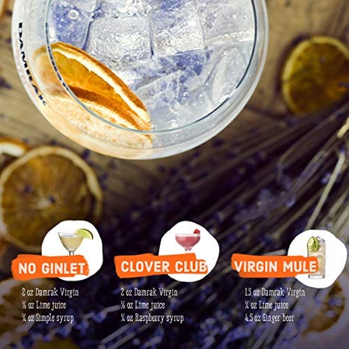 DAMRAK VIRGIN 0.0 – Non Alcoholic Distilled Spirit – Highest Rated Citrus-Forward Gin Mocktails – Mix Delicious Non Alcoholic Cocktails