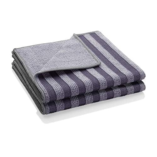 E-Cloth Stainless Steel Microfiber Cleaning Cloth, 300 Wash Guarantee, Gray & Silver, 2 Cloth Set