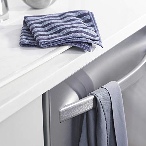 E-Cloth Stainless Steel Microfiber Cleaning Cloth, 300 Wash Guarantee, Gray & Silver, 2 Cloth Set