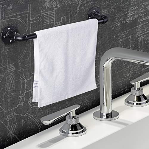 18 Inch Industrial Pipe Towel Bar, Elibbren Bathroom Hardware Towel Bar Accessory, DIY Wall Mount Bath Towel Rack Holder, 1 Pack