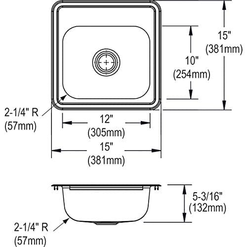 Elkay D115151 Dayton Single Bowl Drop-in Stainless Steel Bar Sink