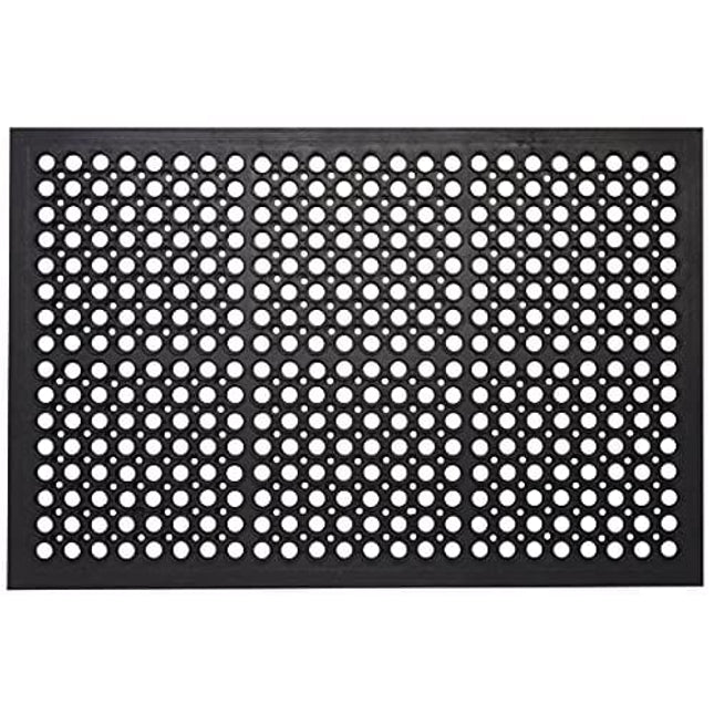 Rubber-Cal 03_122_WBK 1/2-Inch Dura Chef Anti-Slip Rubber Kitchen Mat, 1/2 x 36 x 60, Black