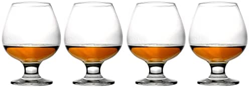 Epure Collection 4 Piece Glass Set - For Drinking Brandy, Bourbon, and Wine (Brandy (13.25 oz))