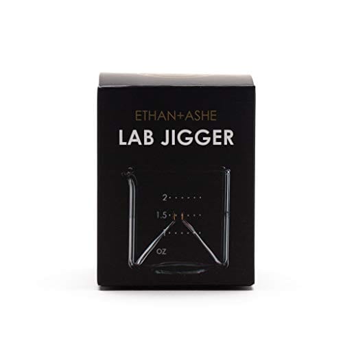 Ethan + Ashe - Cocktail Jigger For Bartending - Lab Series - Durable Borosilicate Glass - 15ml, 30ml, 45ml, and 60ml Measuring Cup In One