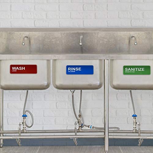 Excello Global Products Wash, Rinse, Sanitize Signs 8.5