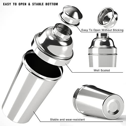 Cocktail Shaker 60 oz Stainless Steel Professional Martini Shaker Large Drink Shaker with Strainer for Bartending Bartender Shaker Margarita Mixer